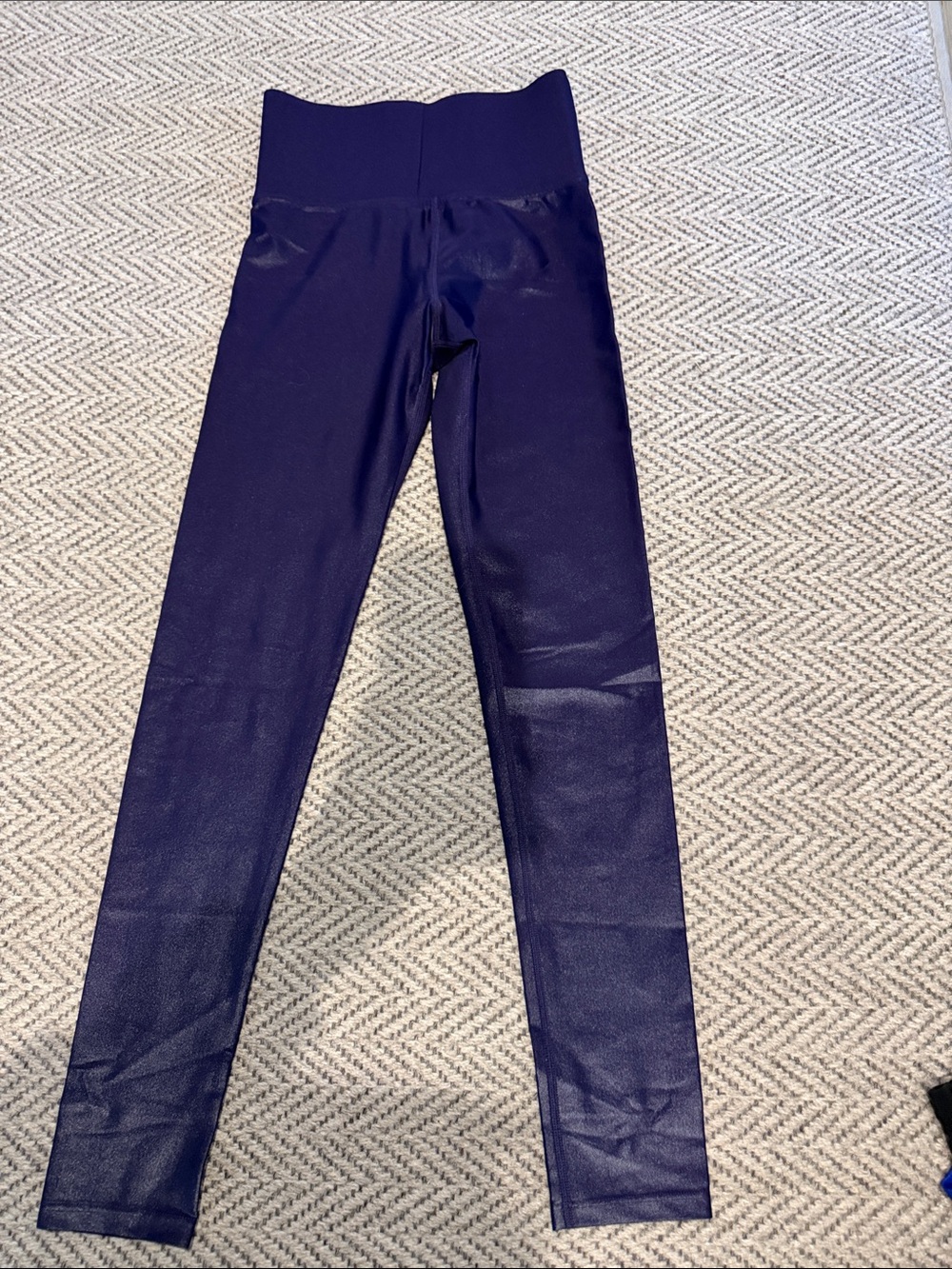 Carbon38 Shimmering Deep Purple Girls' High-Rise Leggings